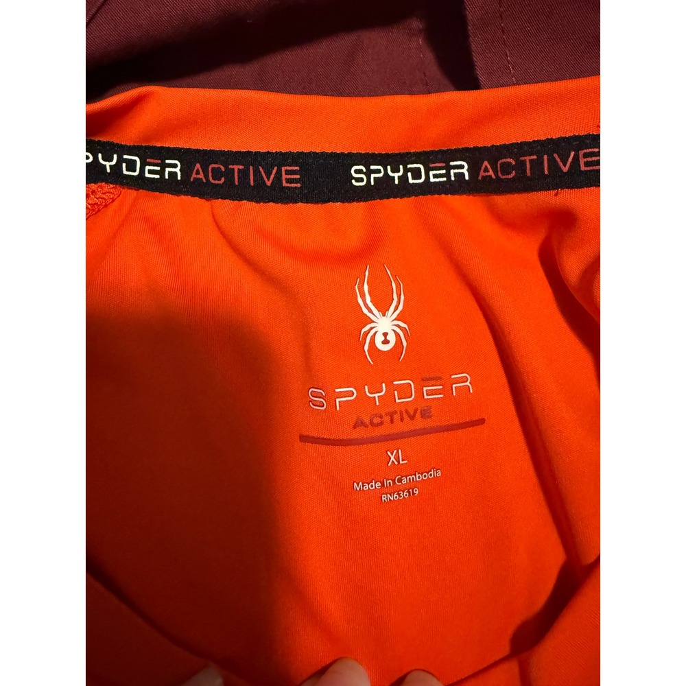 Spyder Active Womens XL Orange Short Sleeve Performance Workout T-Shirt - Picture 4 of 5